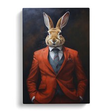 Rabbit In A Suit Canvas Wall