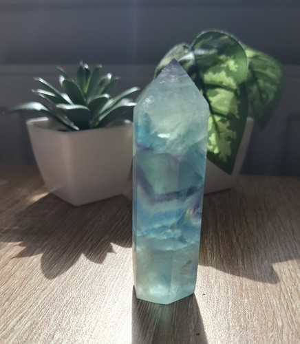 Rainbow fluorite crystal - crystal, tower