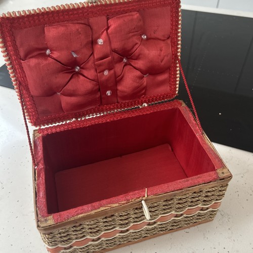 Vintage wicker sewing basket - vintage,