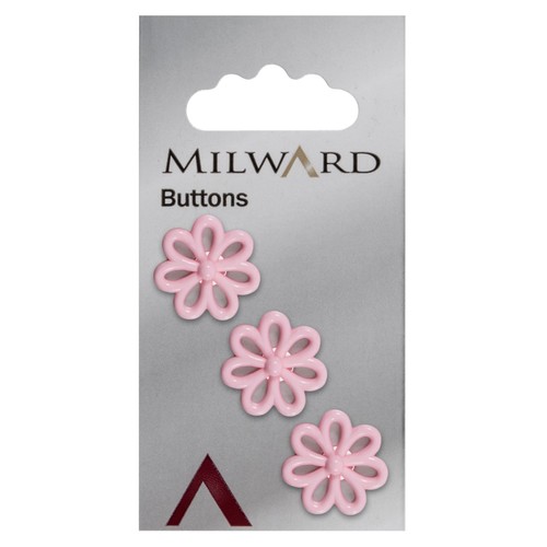 Milward flower buttons pink - flower,