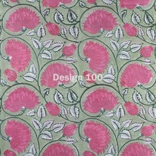 Indian Hand Block Print Green