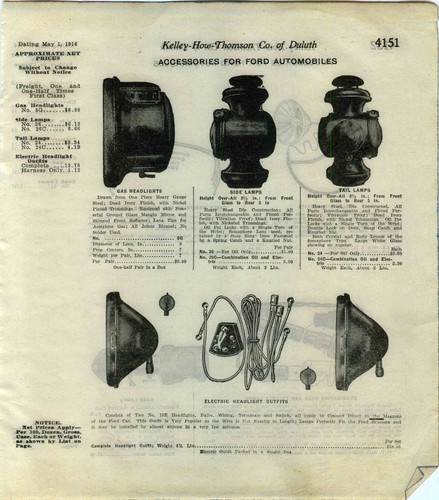 1916 advert gas - gas, headlights