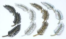 FCL 2 PC Elegant Feather Shape Crystal Rhinestone Applique, Bridal Sash Sew on