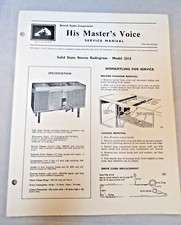 Vintage Retro HMV Stereo Radiogram Model 2312 - Service Manual - 1960's?