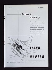Original 1953 Advert Napier Eland Aircraft Engine Access to Economy