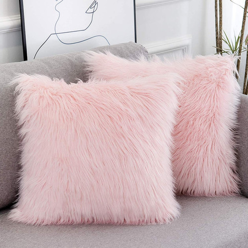 Faux fur throw pillow covers - throw,