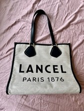 Lancel Fabric Leather Tote