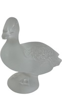 Lalique France Frosted Glass Bird Ornament Collectable Figurine Clear Decoration