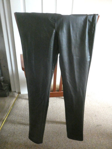 Ladies leather style trousers - ladies,