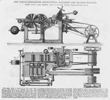 Four Cutter Moulding & Planing Machine Antique Engineering Print 1873