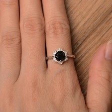 2CT Round Black Onyx 925