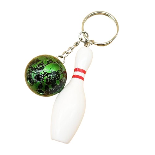 Plastic bowling ball keychain - plastic,