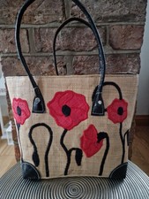 Madaraff Palm Straw Bag Floral
