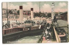 Bournemouth Pier steam paddle pleasure boat animated 1906 postcard
