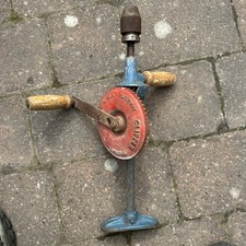 Vintage Fleetway Clipper, FMC 1951, Hand Drill in Blue and Red Antique Hand Tool