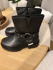 BNWT  Leather Women’s Biker Boots NEXT 7 Extra Wide