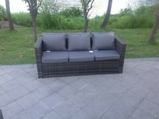 rattan 3 seater lounge sofa chair patio outdoor garden furniture with cushion