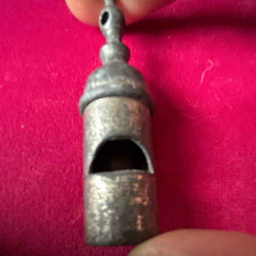 Police metal whistles silver - metal,