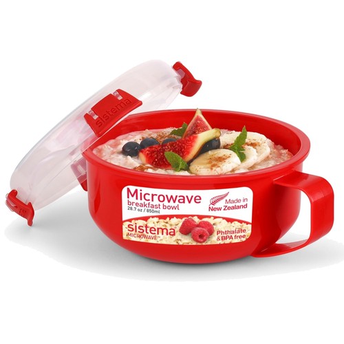 Red microwave breakfast bowl - microwave,