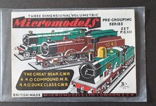 1950s Vintage Micromodels set PG7 Pre-Grouping Locomotives Cut-Out Kit. Good