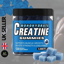 Creatine Gummies 5000mg Max Strength 120 Gummies - Sugar free,Vegan - Blueberry