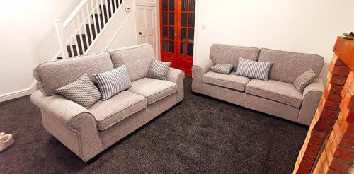 Grey fabric piece - 2-piece, suite