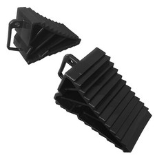 2 x Wheel Chocks with Handle Pair Caravan Motorhome RV Car Trailer Truck Black