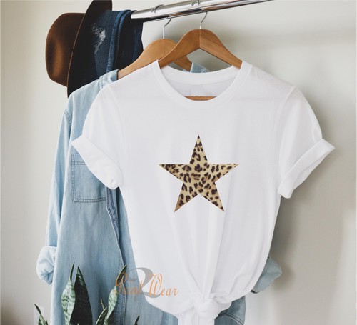 Animal print star shirt - animal,
