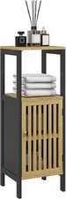 Bathroom Cabinet Cupboard Freestanding Slim Narrow Storage Unit Floor Bamboo