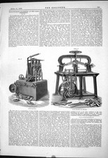Antique Old Print 1879 Wood Working Machinery Sabot Stave Shaper Bender Paris