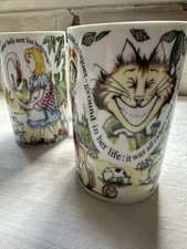 Disney Alice in Wonderland Fine Bone China Mug x2 ~ Paul Cardew ~ Collectable