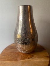 Large Mirrored Glass Crackle Glaze Vase