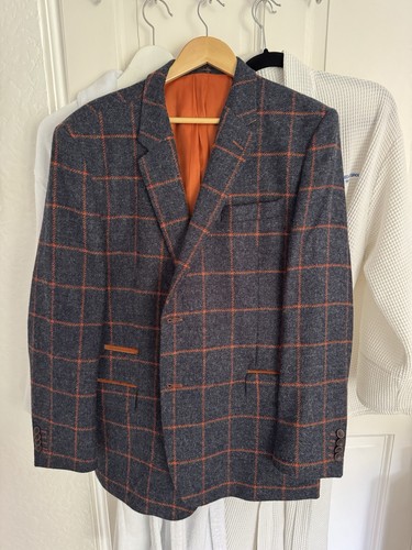 Moon shetland tweed 46r blazer - moon,