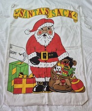 Vintage  Cotton Present Sack - Santa Christmas Bag  Father Christmas Sack 1990s.
