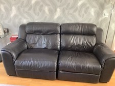 Genuine Italian Black Leather Three Piece Suite