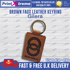 Gilera Scooter Moped Keyring Faux Leather Laser Etched Handmade in UK Gift