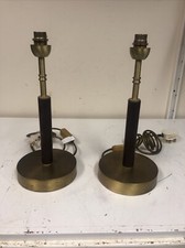 Pair Of Vintage Switched Gold Brass Side Light Lamp Base Reading Light Side
