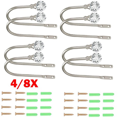 8pcs silver metal crystal - 4/8pcs,
