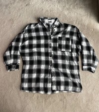 Women’s black and white check 90s oversize baggy casual button up shirt size S/M