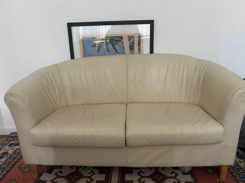 Two seater leather sofa - ,