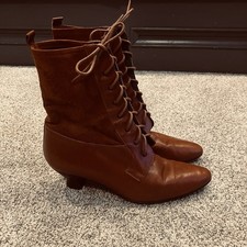 Leather Victorian Boots LaceUp