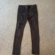 Men’s Hera Ripped Skinny Jeans In Black (34L)
