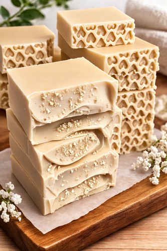 Handmade oat milk soap bar - handmade, |