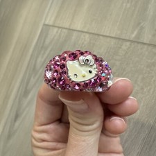 Swarovski × Hello kitty collaboration ring Kawaii Sanrio silver color Sz 58 8.5