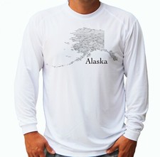 Alaska State Map Fishing Boat