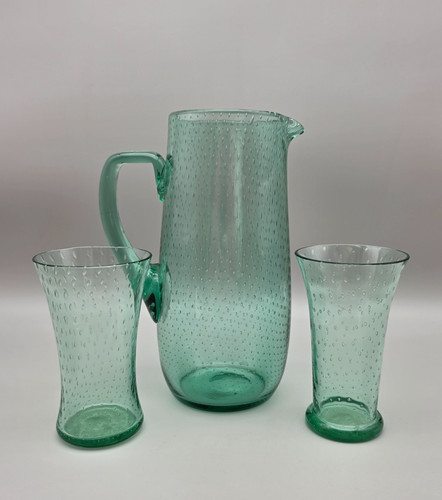 Jug and glasses green - glasses, with