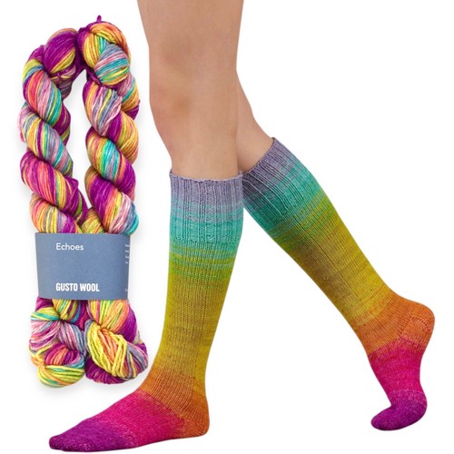100grms gusto wool echoes sock - echoes,