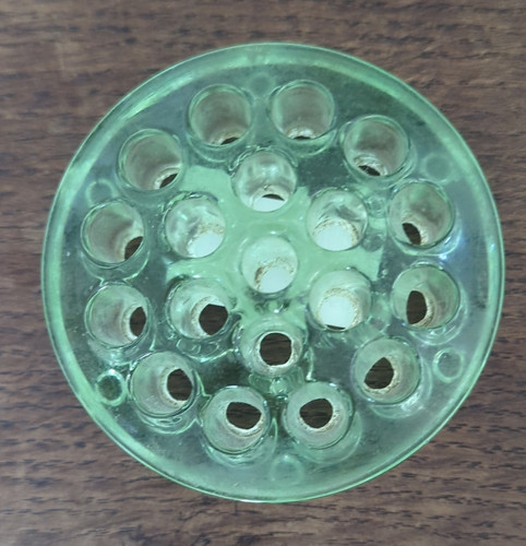 Vintage green glass flower - glass,
