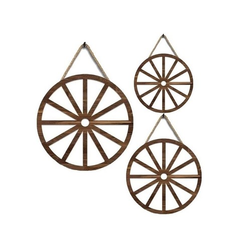 Rustic wooden wagon wheels - wooden,