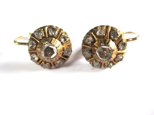 Antique earrings gold - earrings, with